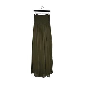 Hers & Mine NWT The Firecracker Jumpsuit Olive Green Smocked Large